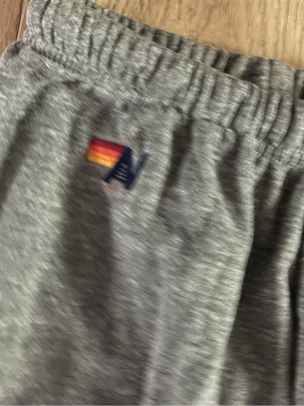 Aviator Nation Gray Track Pants with Sunset Stripe Logo